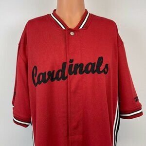 Arizona Cardinals Warn Up Jacket Vtg 2000s NFL Team Football Button Snap Sewn L